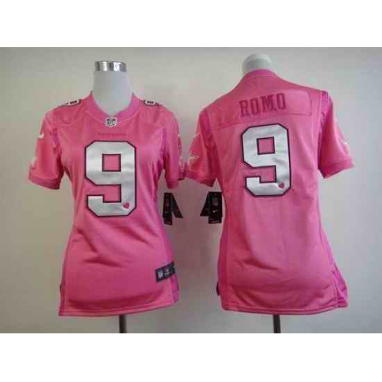Nike Cowboys #9 Tony Romo Pink Womens Be Luv 27d Stitched NFL New Elite Jersey